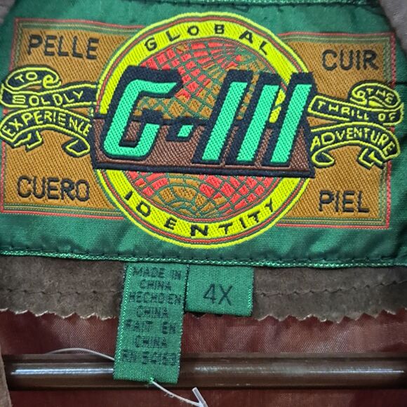 VTG GLOBAL IDENTITY G-III Suede Leather Vest Brown Sz 4X - Picture 3 of 14